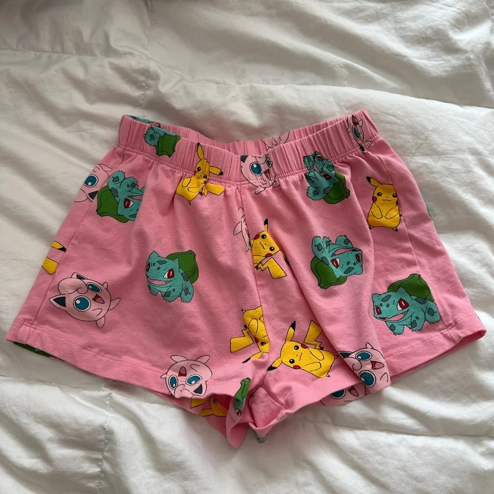 Pokemon Girls Pink Pajama Short Bottoms Size 8-9